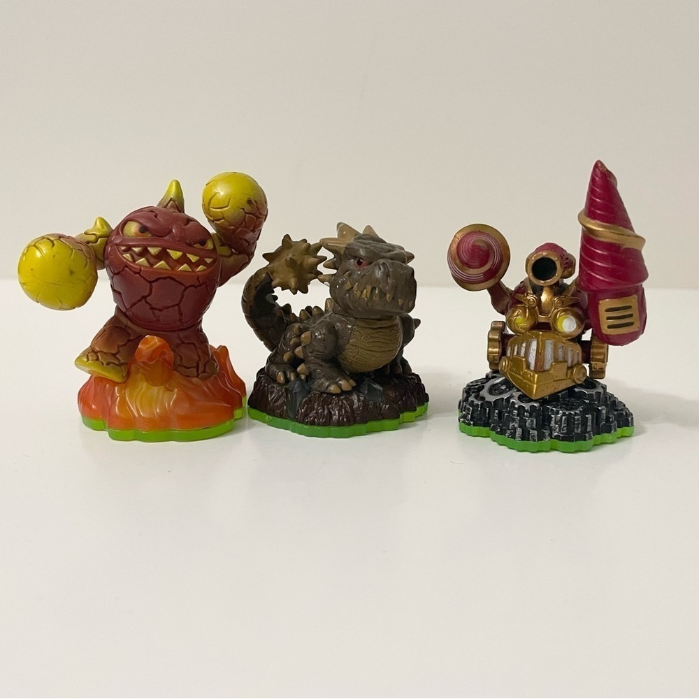 Lot of 3 Skylanders Figures Drill Sergeant Bash Eruptor